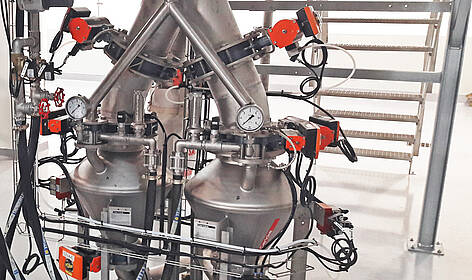 GERICKE Double Sender Installations in a Dense Phase Conveying System