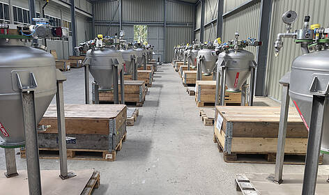 Final assembly of senders for pneumatic conveying systems 