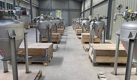 Final assembly of senders for pneumatic conveying systems 