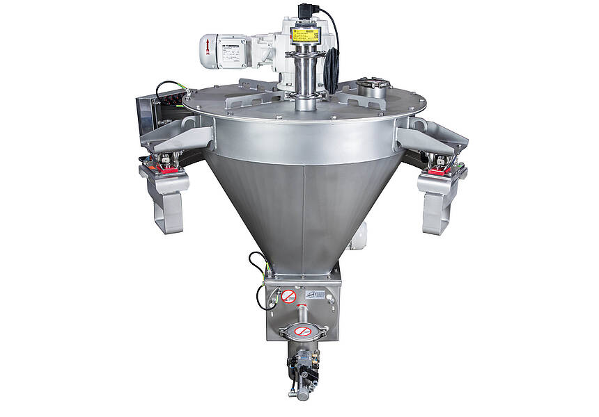 GAC 207 配有 100 升料斗，装在 DIW-3E 称重框架中